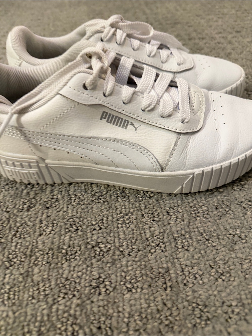 Kids White Puma Sneakers